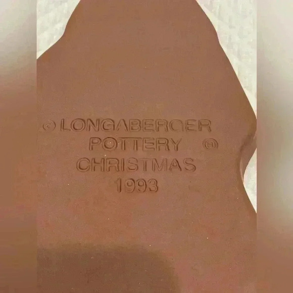 Longaberger pottery cookie mold, The 1993 Christmas cookie mold chocolate, clay - Picture 2 of 3